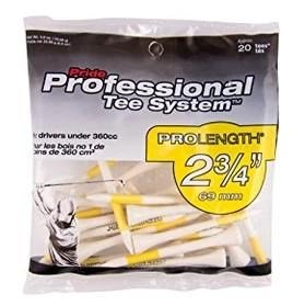 Pride Professional Tee System Prolength Yellow Holztees 69mm (2 3/4"), 20 Stück