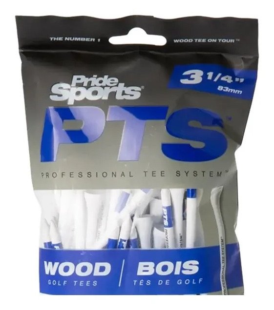 Pride Professional Tee System Prolength Plus Blaue Holz-Tees 83mm (3 1/4"), 15 Stück