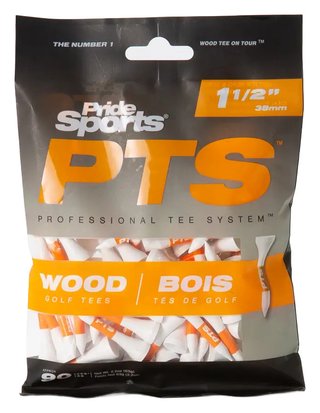 Pride Professional Tee System Prolength Mini Orange Holztees 38mm (1 1/2"), 90 Stück