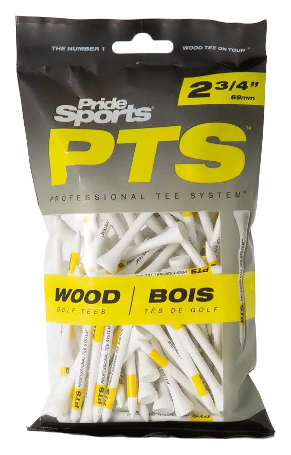 Pride Professional Tee System Prolength Yellow Holztees 69mm (2 3/4"), 100 Tees
