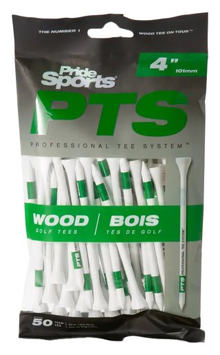 Pride Professional Tee System Prolength Max Grüne Holztees 101mm (4"), 50 Stück