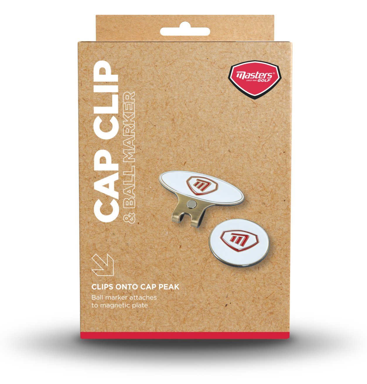 Masters Golf Cap Clip & Ball Marker, weiß/rot