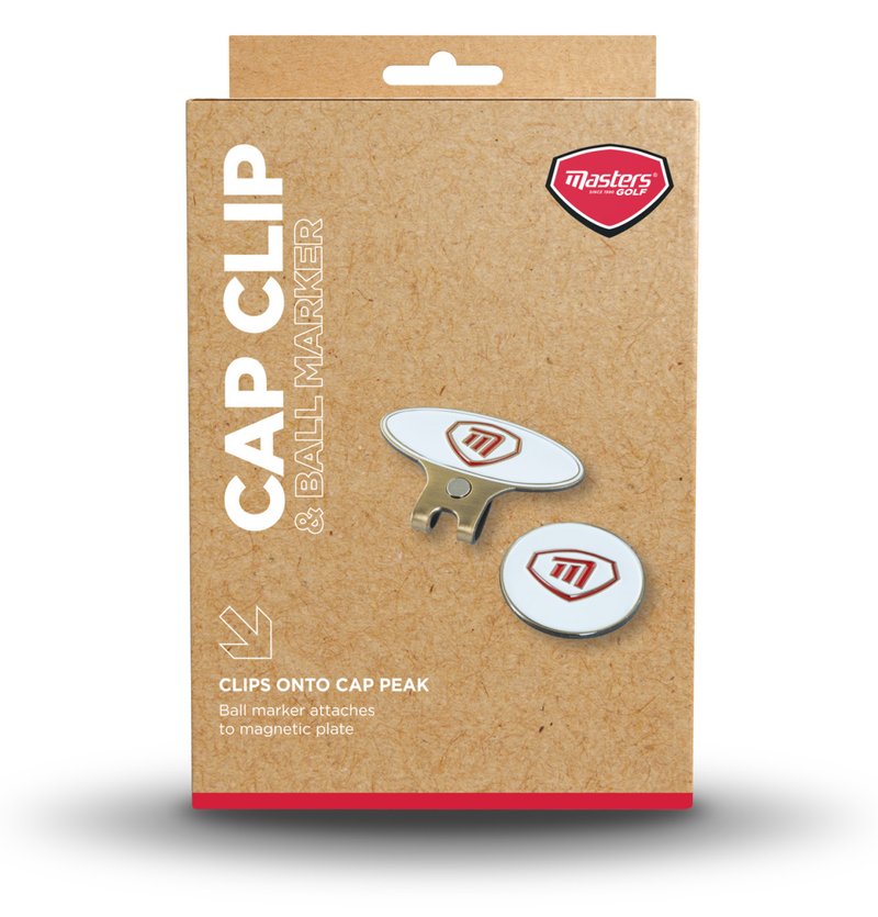 Masters Golf Cap Clip & Ball Marker, weiß/rot