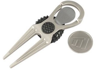 Masters Golf Masters Deluxe Pitchfork With Marker Divot-Tool, Silber