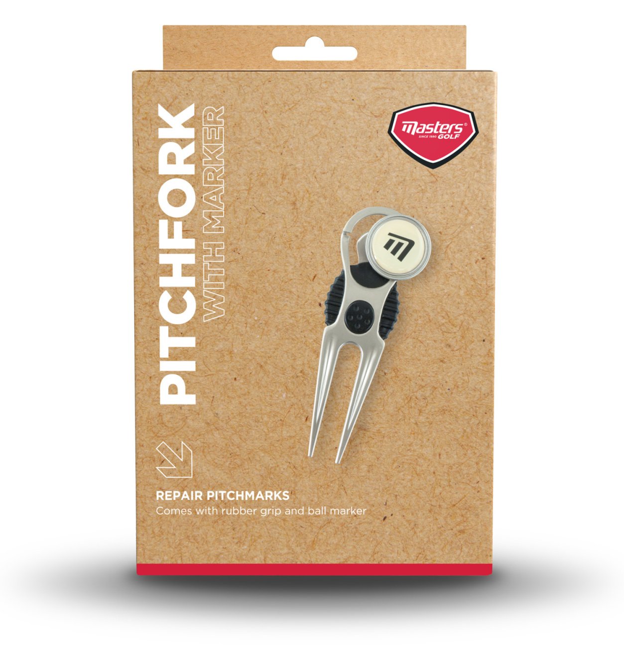 Masters Golf Deluxe Pitchfork With Marker Pitchgabel, silber