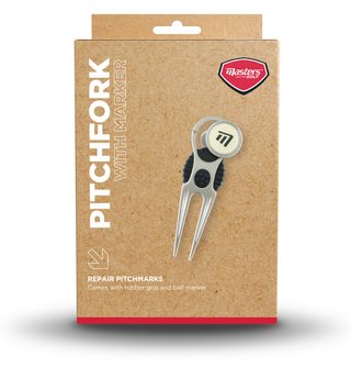 Masters Golf Deluxe Pitchfork With Marker Pitchgabel, silber