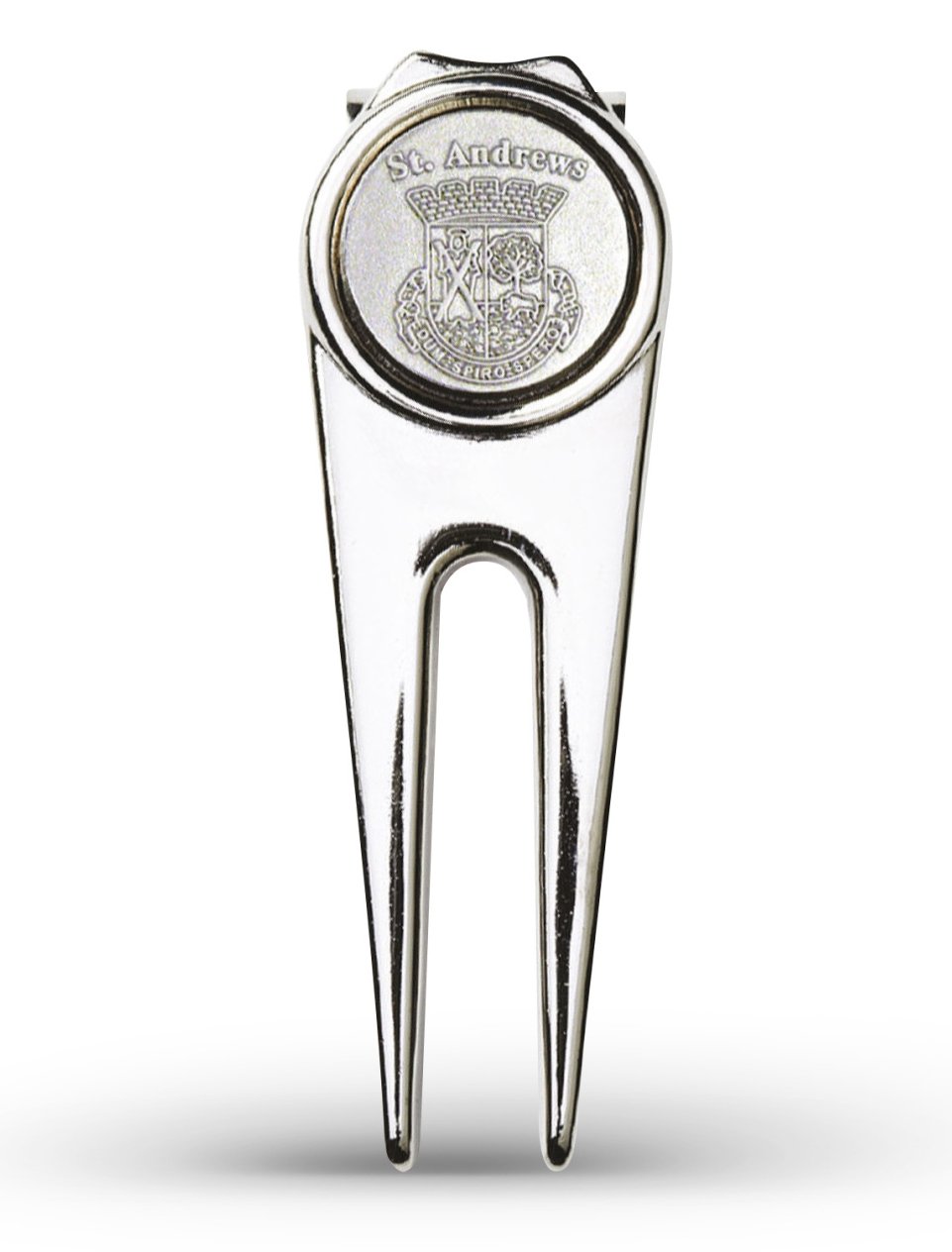 Masters Golf St Andrews Deluxe Pitchfork Divot Tool, silber