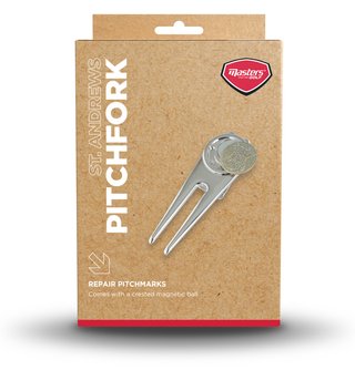 Masters Golf St Andrews Deluxe Pitchfork Divot Tool, silber