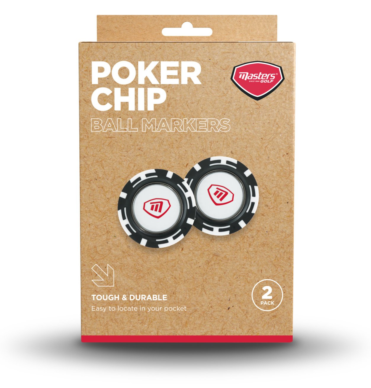 Masters Golf Poker Chips mit Mag Ball Marker Schwarz/Weiß (2er-Pack)