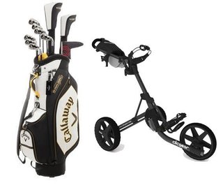 Callaway Warbird Herren Golfset, Stahl + Clicgear 3.5+