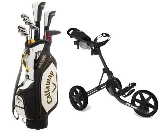 Callaway Warbird Herren Golfset, Stahl + Clicgear 3.5+