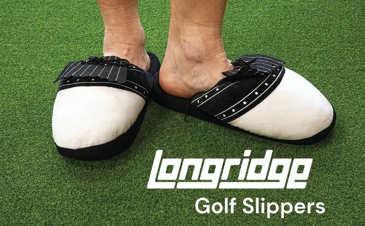 Longridge Golf Slippers Hausschuhe, weiss/schwarz