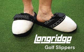 Longridge Golf Slippers Hausschuhe, weiss/schwarz
