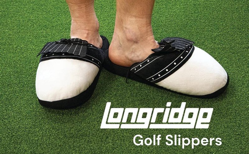 Longridge Golf Slippers Hausschuhe, weiss/schwarz