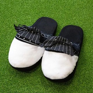 Longridge Golf Slippers Hausschuhe, weiss/schwarz