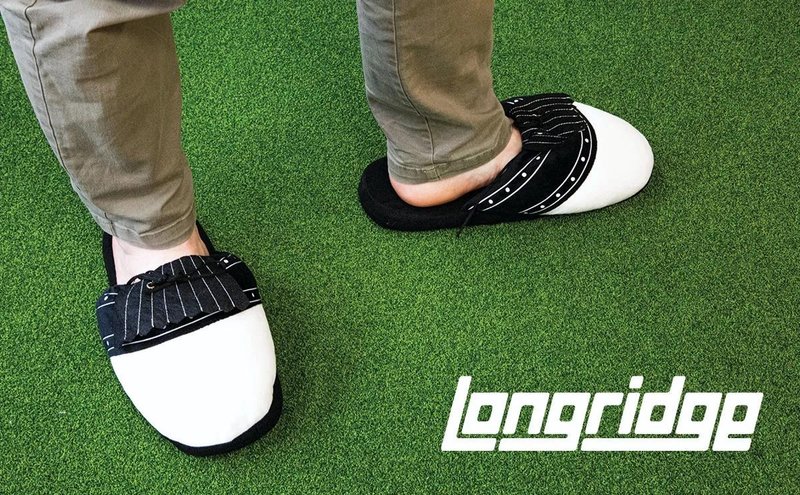 Longridge Golf Slippers Hausschuhe, weiss/schwarz