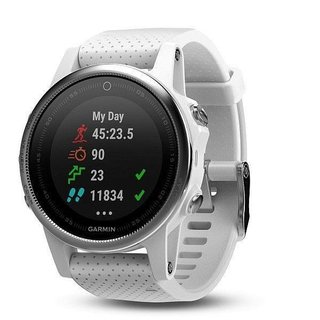 Garmin fenix5 Silver Optic GPS Smartwatch mit weißem Armband