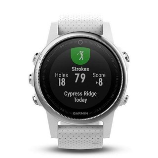 Garmin fenix5 Silver Optic GPS Smartwatch mit weißem Armband