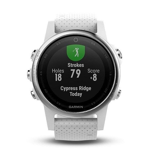 Garmin fenix5 Silver Optic GPS Smartwatch mit weißem Armband