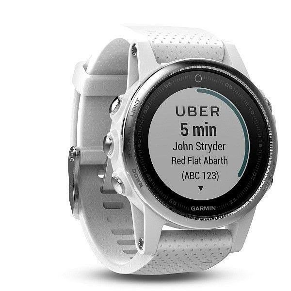 Garmin fenix5 Silver Optic GPS Smartwatch mit weißem Armband