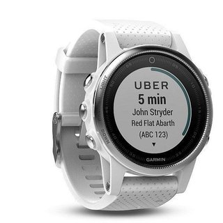 Garmin fenix5 Silver Optic GPS Smartwatch mit weißem Armband