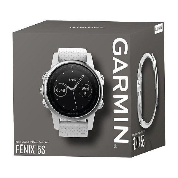 Garmin fenix5 Silver Optic GPS Smartwatch mit weißem Armband