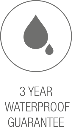 Badge für 3 Jahre Garantie auf Wasserdichtigkeit