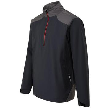 Ping AquaDrive Half-Zip wasserdichte Golfjacke Schwarz/Asphalt – Rückansicht