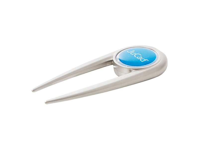 JuCad JPITCH Pitchgabel aus Edelstahl mit magnetischem Ballmarker