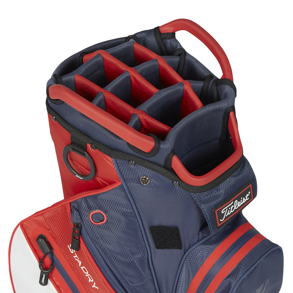 Titleist 14 StaDry Cartbag — 9 zugängliche Taschen und intelligente Aufteilung