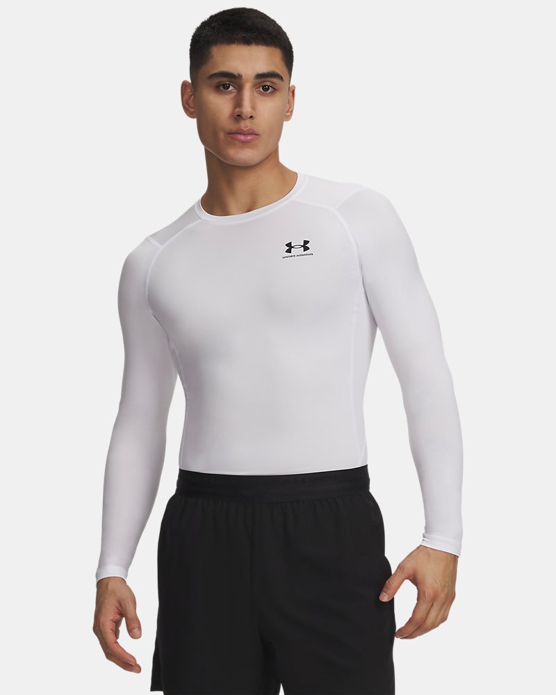 Under Armour HeatGear Kompressions-Langarmshirt – Vorderansicht mit HeatGear-Gewebe