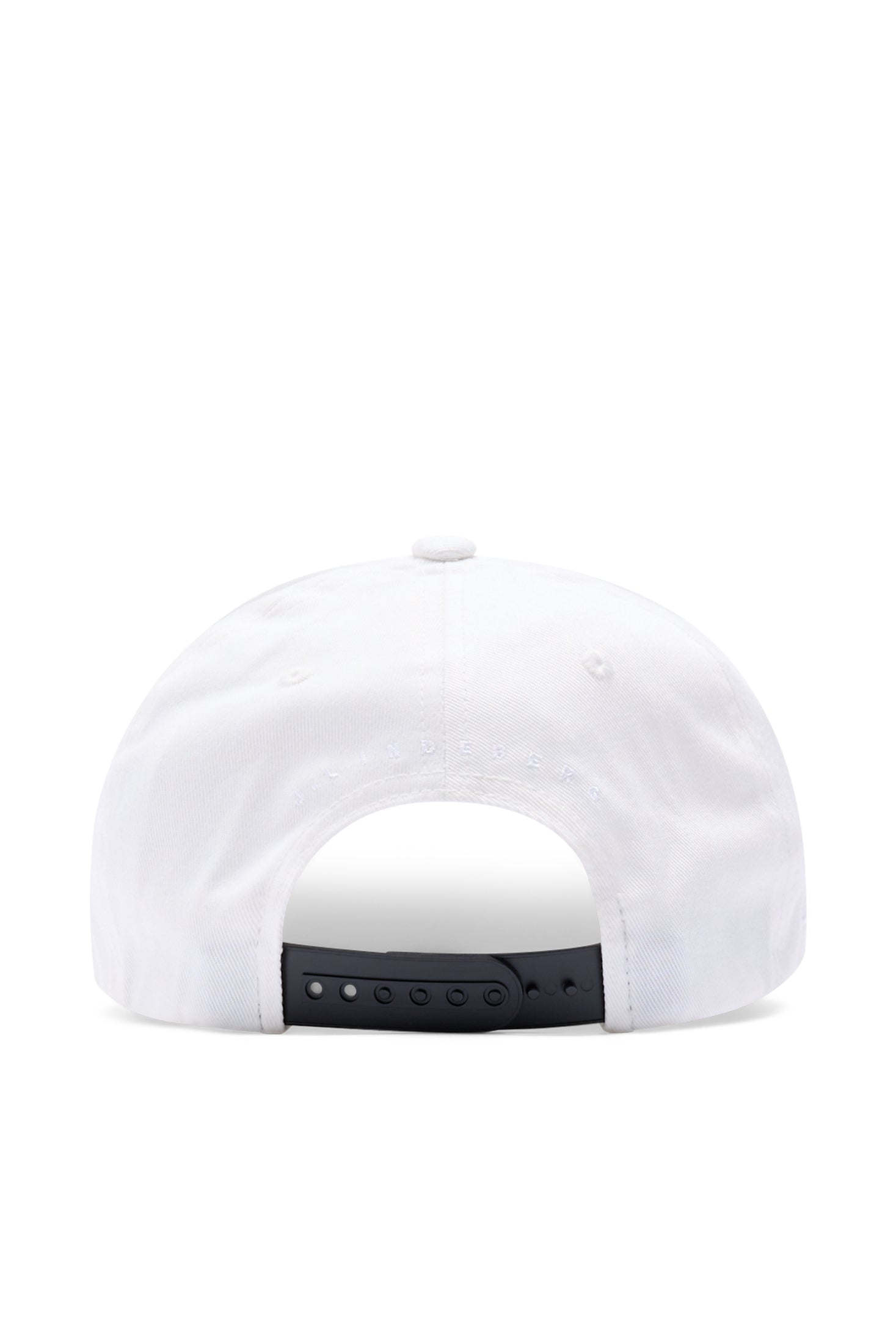 J.Lindeberg Heath Cap Weiß – Seitenprofil mit Flexfit-Passform und gebogenem Schirm