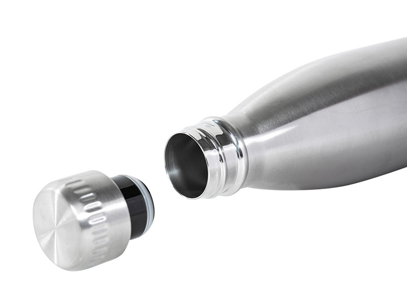JuCad Edelstahl-Isolierflasche schlankes Profil passend für Golftasche