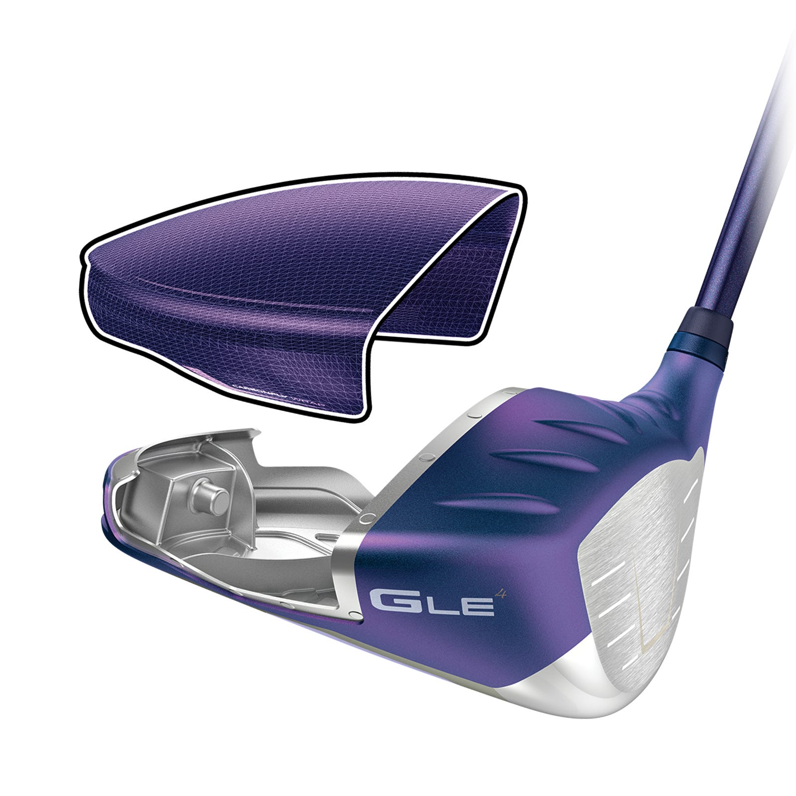 Explosionszeichnung des G Le4 Drivers mit Carbonfly Wrap Krone und internem Design