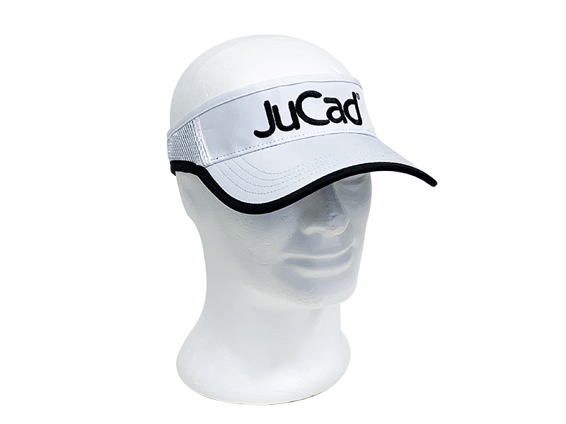 JuCad Visor weiß am Kopf getragen, Vorderansicht