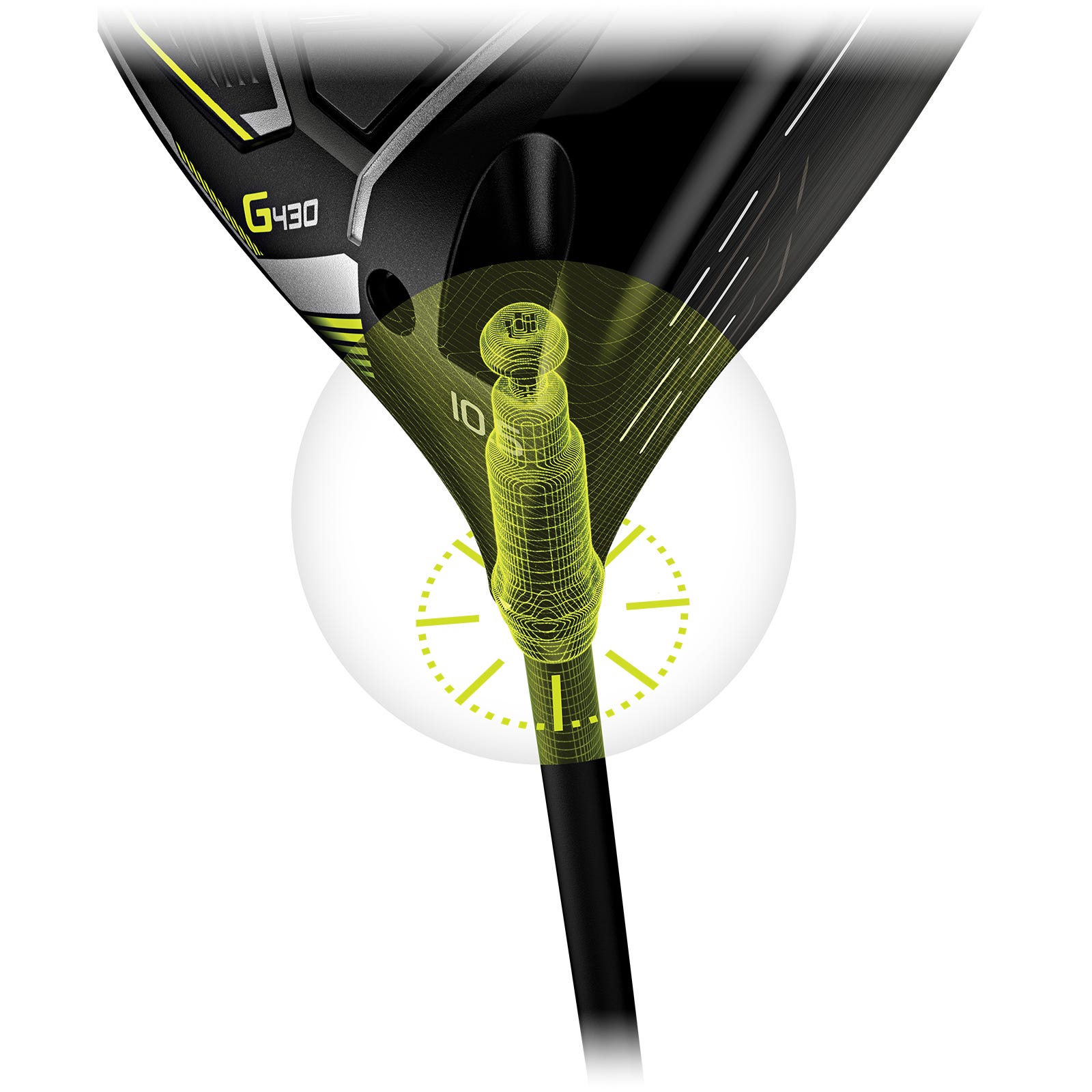 PING G440 Driver Trajectory Tuning 2.0 Hosel-Einstellungsillustration