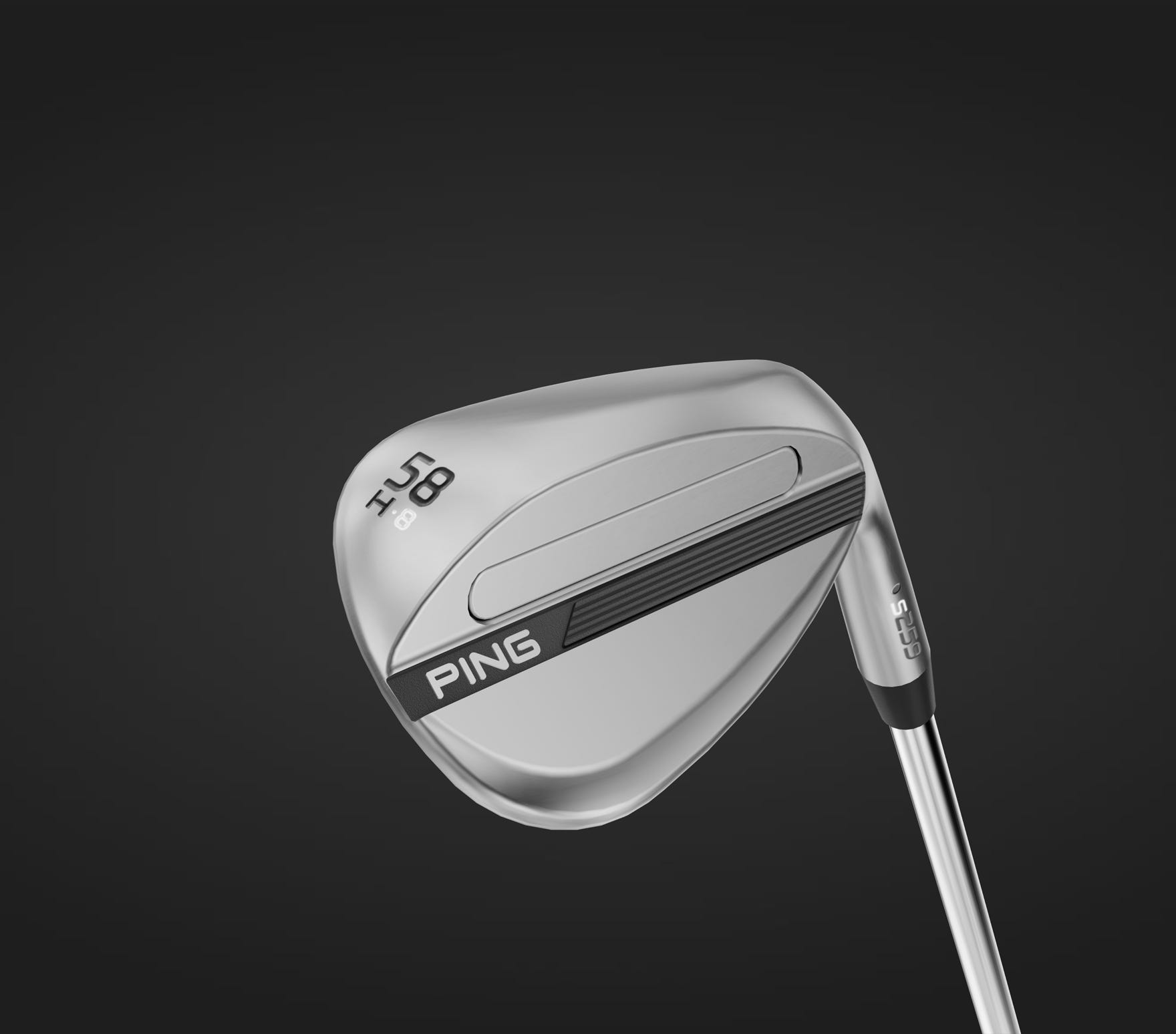PING s259 Wedge Cavity-Ansicht mit Chrome- und Midnight-Finish-Optionen