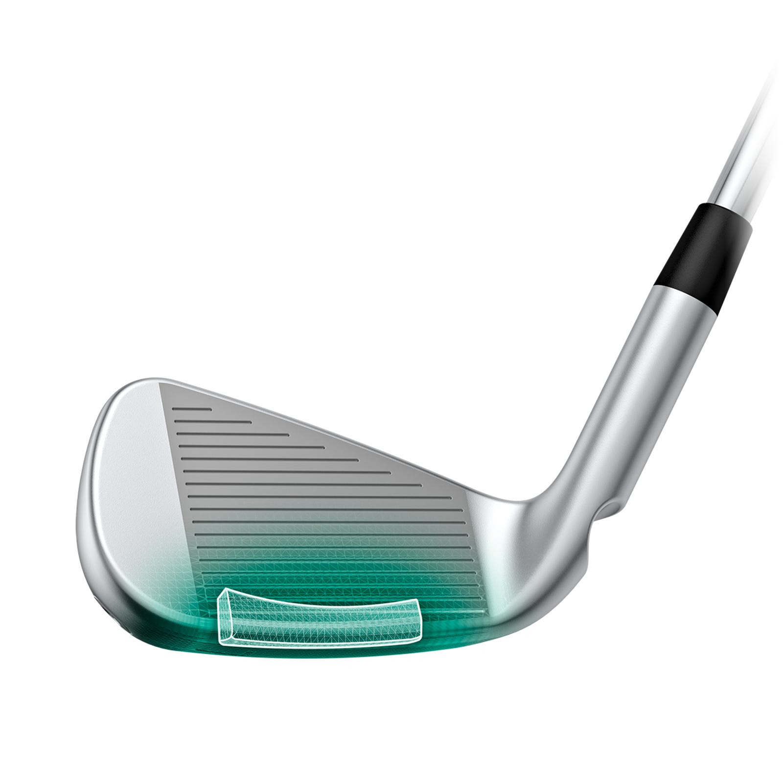 Sole illustration of the PING i540 iron showing the narrow players sole profile and loft versatility