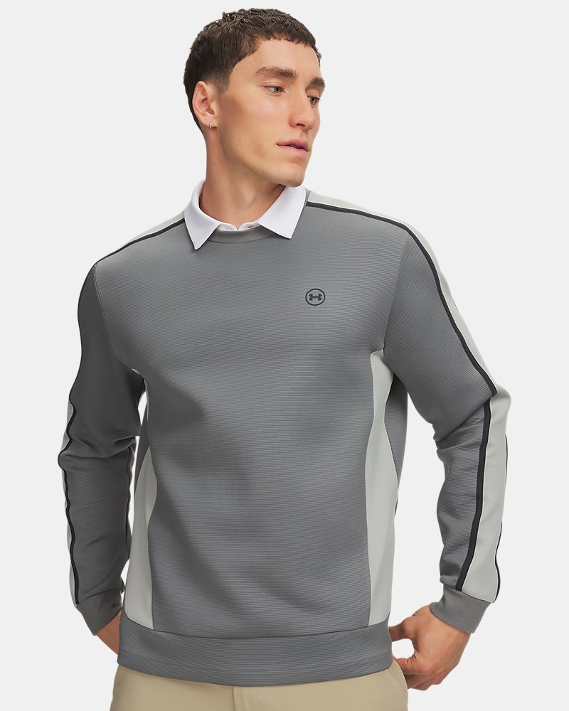 UA Drive Crew Midlayer front view grey