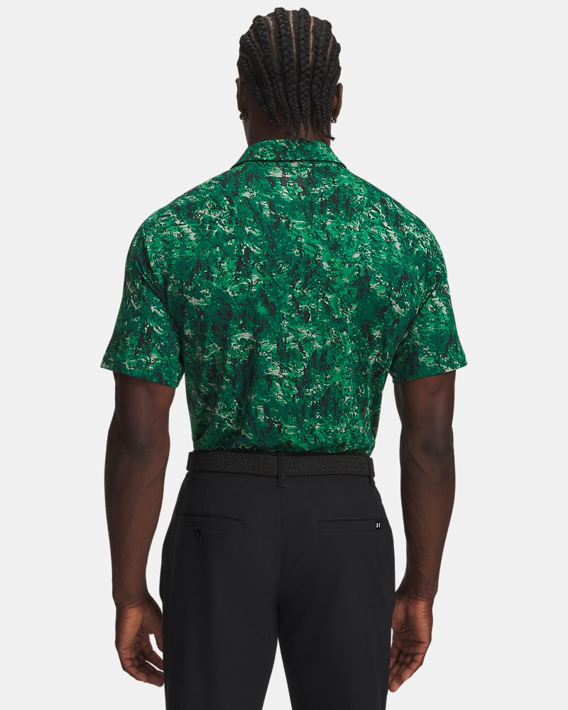 UA Playoff 3.0 Printed Polo – Rückansicht, grün