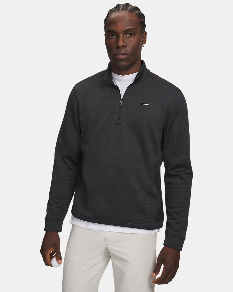 UA SweaterFleece Hybrid – Vorderansicht, schwarz