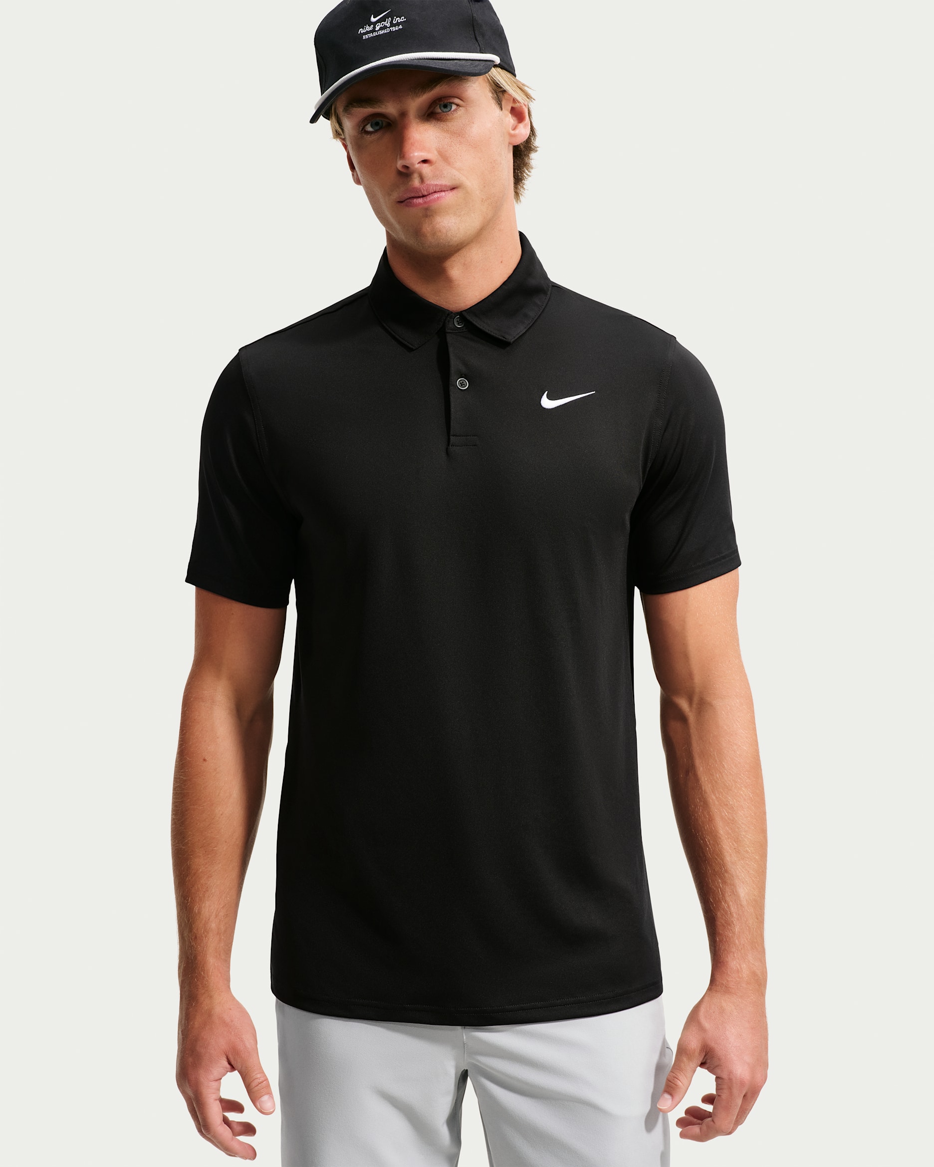 Nike Velocity Dri-FIT Golf Polo Schwarz/Weiß – Vorderansicht