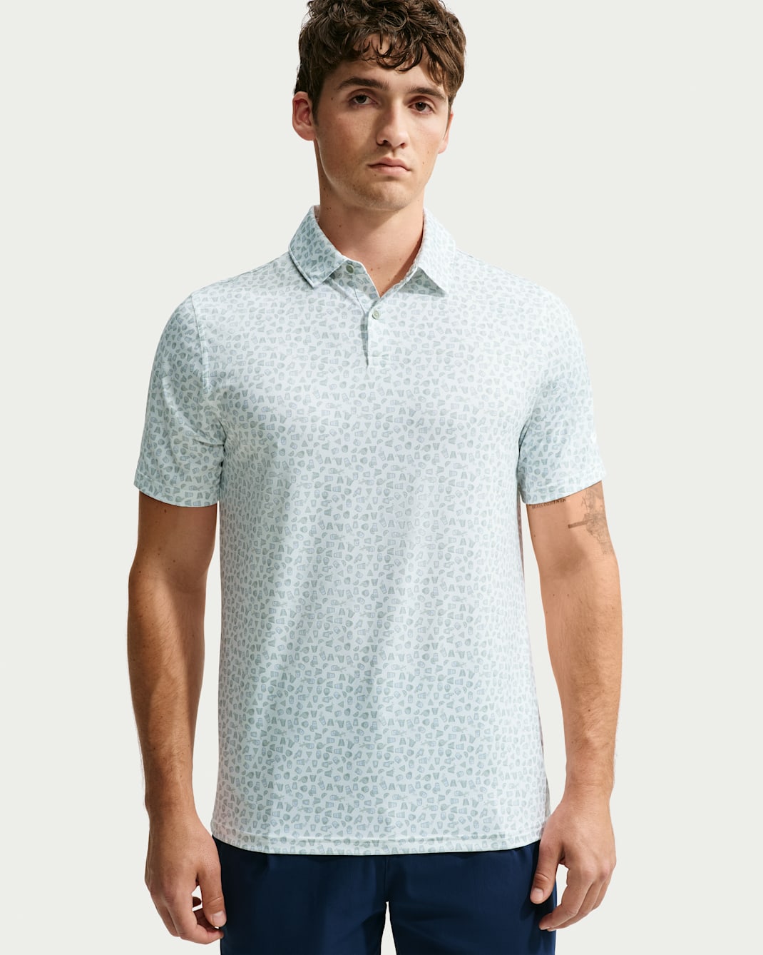 Nike Velocity Dri-FIT Micro-Print Golf Polo – Jade Horizon/White, Recycled Materials badge