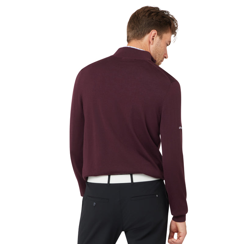 Callaway Blended Merino 1/4 Zip Sweater Italian Plum – Detailansicht