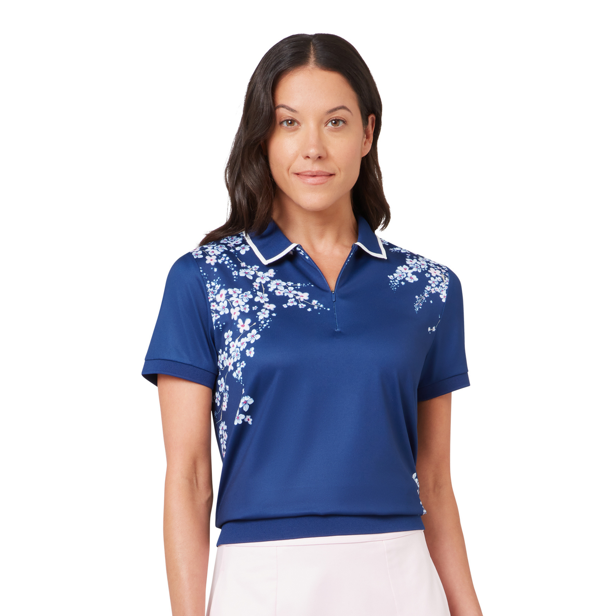 Callaway Floral Blossom Damen-Polo Blue Depths – Vorderansicht