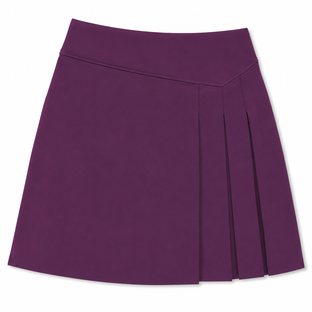 Callaway Gloxinia Side Pleat Golf Skort – Vorderansicht mit A-Linien-Silhouette und Seitenfalten