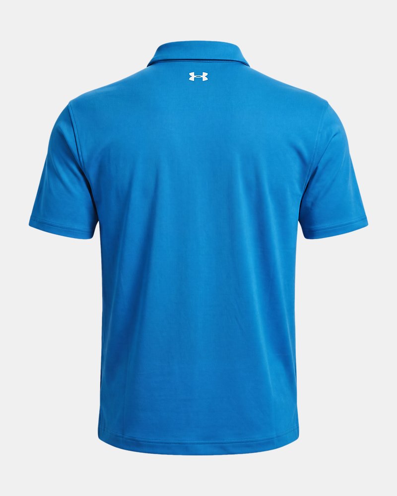Under Armour Tee To Green Pique Polo – Rückansicht, Ägäisblau