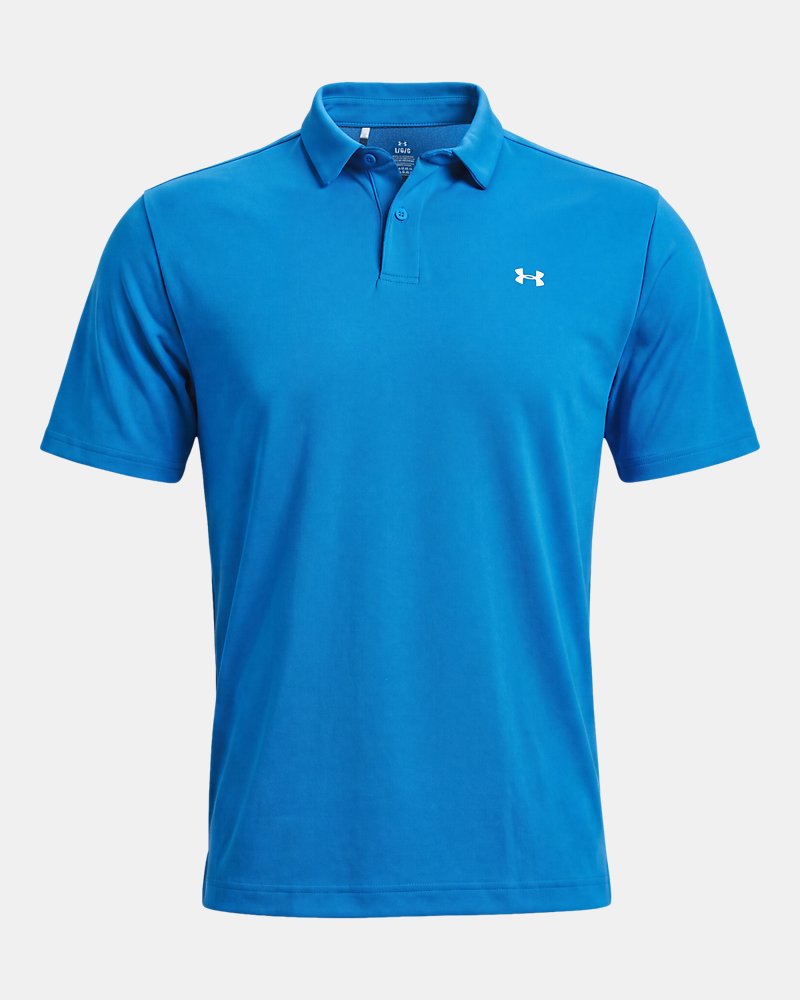 Under Armour Tee To Green Pique Polo – Vorderansicht, Ägäisblau