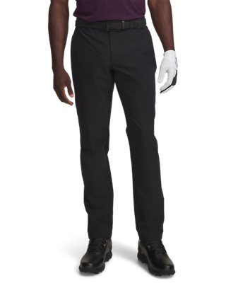 Under Armour UA Matchplay Tapered Pants – Vorderansicht, Schwarz/Weiß