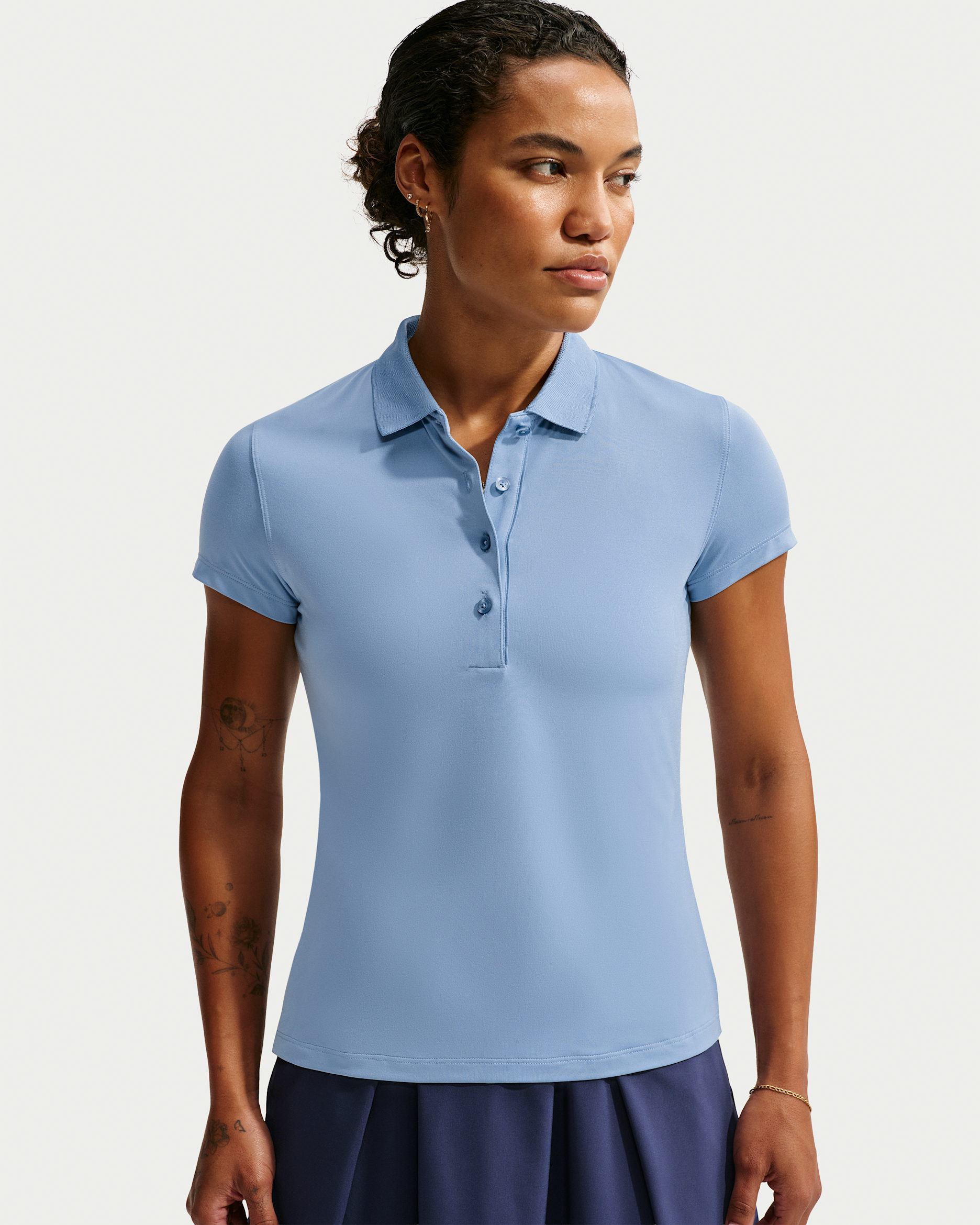Nike Golf Club Damen Polo in Work Blue/White – Vorderansicht